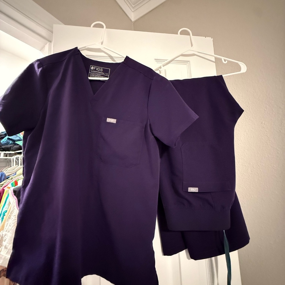 Figs Women's Rich Purple Medical Scrub Set